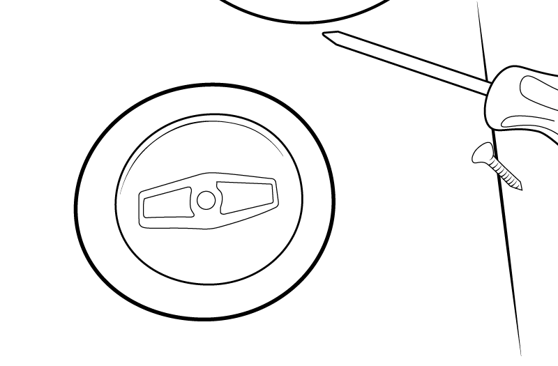 Un dibujo en blanco y negro de una persona sosteniendo un destornillador.