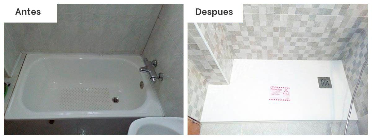 baño renovado y reformado por securibath con un plato de ducha nuevo antideslizante en Palma de Mallorca