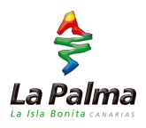 A colorful logo for la palma la isla bonita canarias