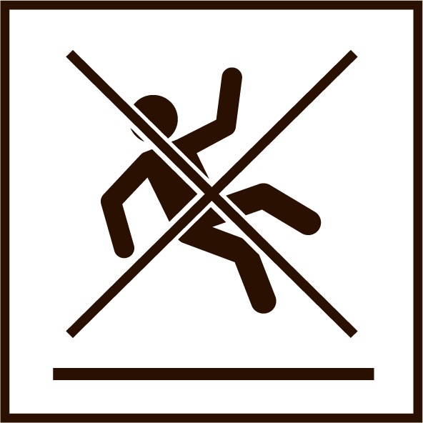 Icono de alguien resbalando con una x