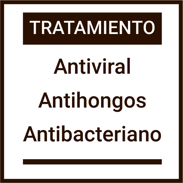 Icono de que los platos tienen tratamiento antiviral, antihongos y antibacteriano