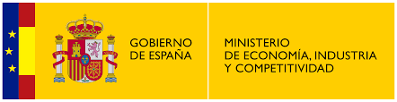 A yellow sign that says ministerio de economia industria y competividad