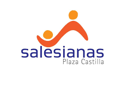 A logo for salesianas plaza castilla on a white background