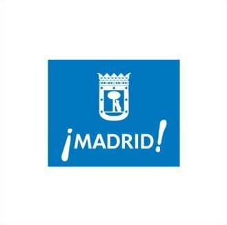 Un cartel azul que dice Madrid.