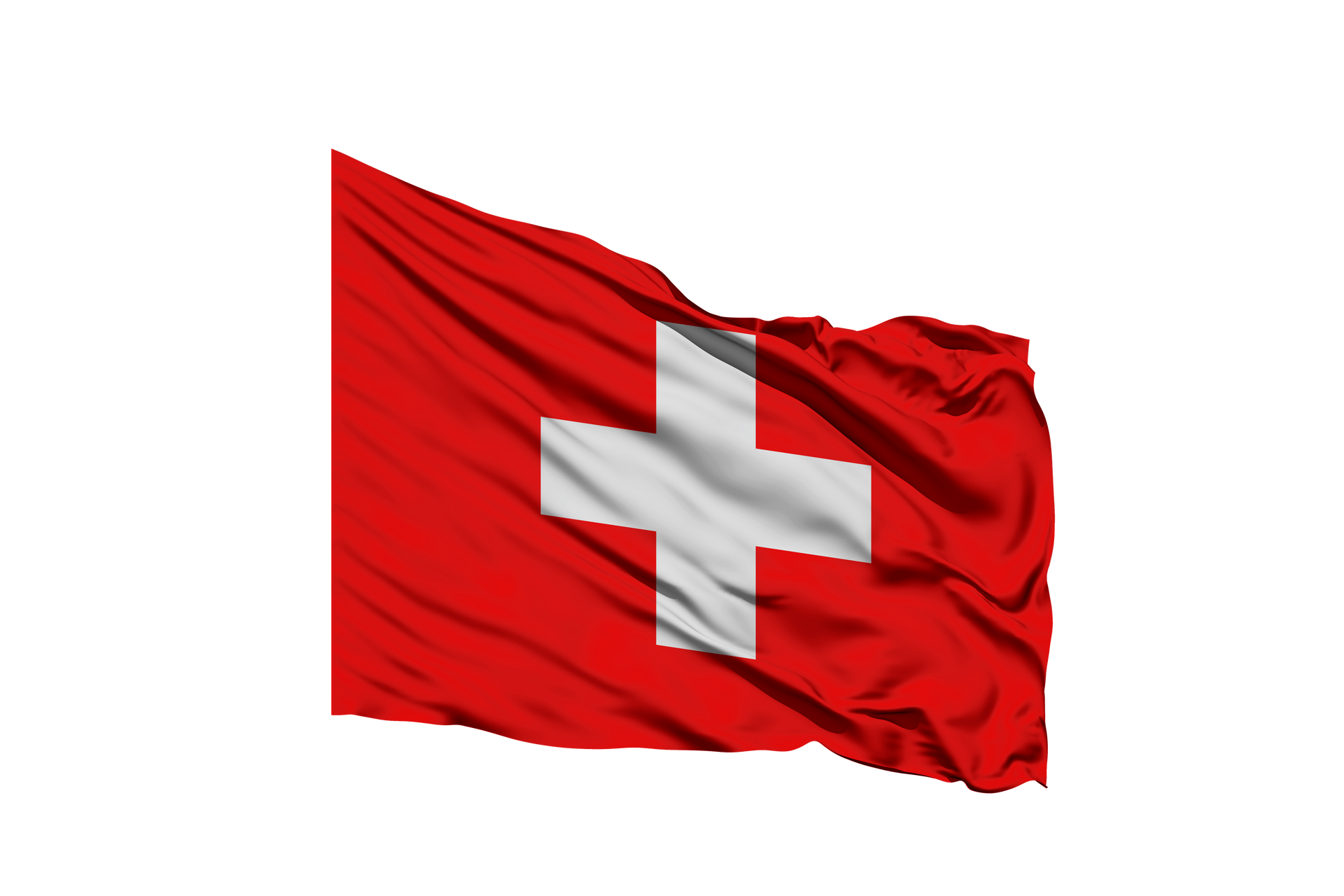 Bandera de Suiza ondeando