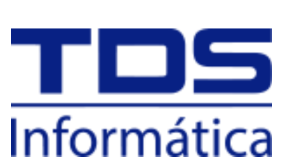 Um logotipo azul e branco para a tds informatica