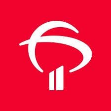 Um fundo vermelho com um símbolo branco nele.