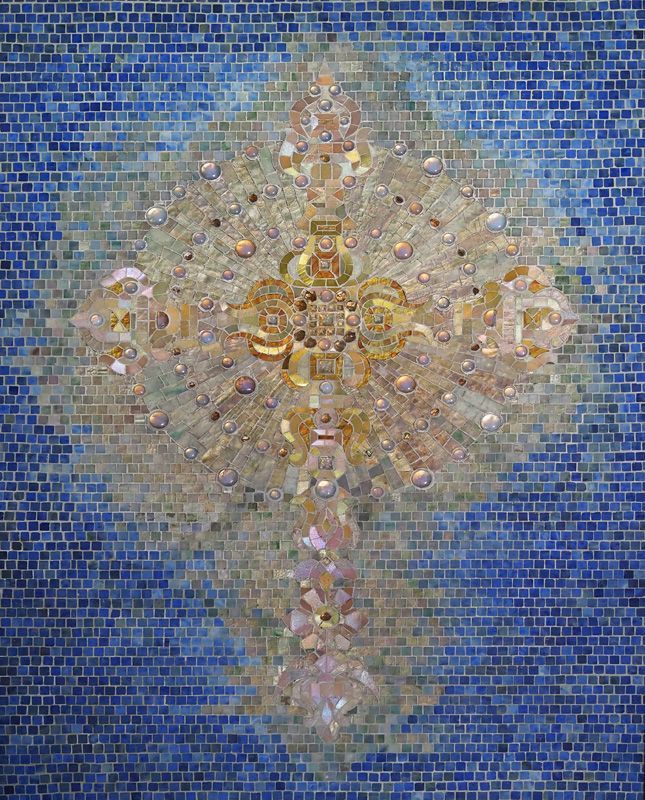 A mosaic of a cross