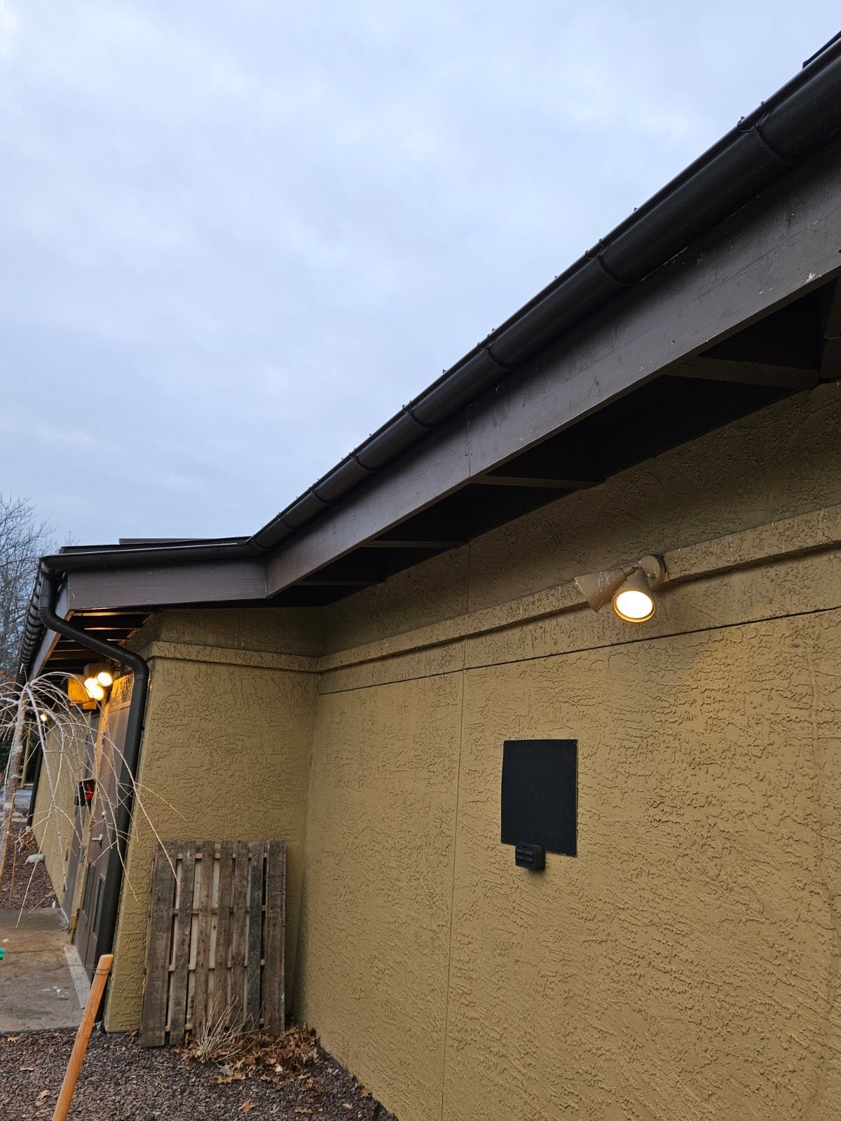 A House with a Gutter and a Light on the Side of it – Lititz, PA – Trailside Spouting, LLC