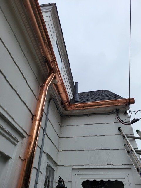 Close-up View Of Copper Gutters – Lititz, PA – Trailside Spouting, LLC