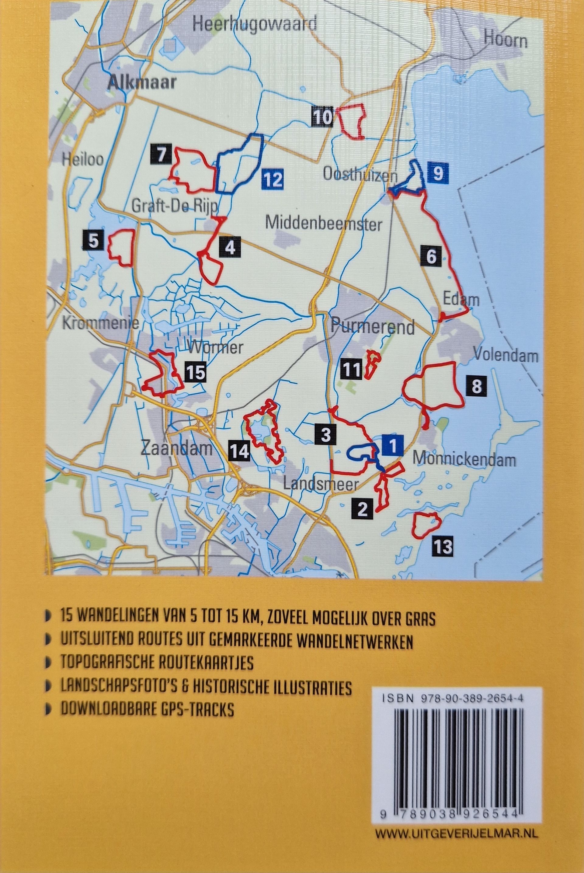 Cover van de wandelgids De mooiste netwerkwandelingen Waterland Zaanstreek Elmar
