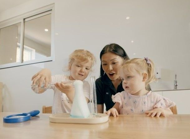 Toddlers Experementing with Teacher — Shell Heights, NSW — Junior Einsteins
