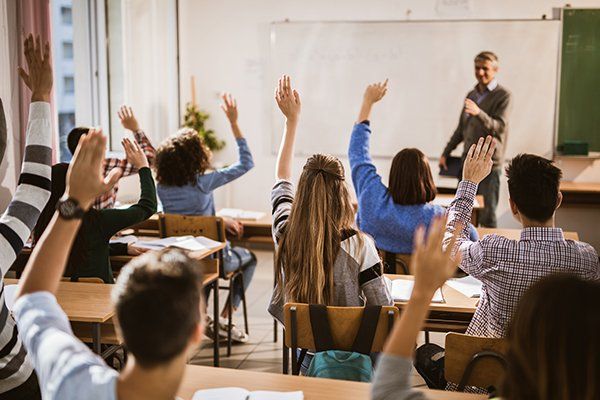 High School Students Raising Hands on a Class — Onalaska WI — Natural Learning Solutions