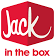 The red square logo for Jack in the Box, featuring the word "Jack" in white script and "in the box" in red text.