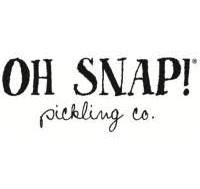The black logo for OH SNAP! pickling co. in a mix of bold, block lettering and cursive script.