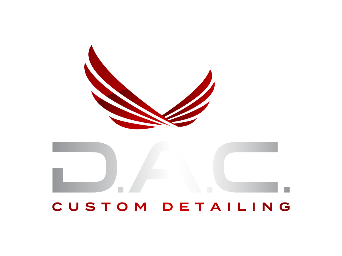 A logo for a company called d.a.c. custom detailing