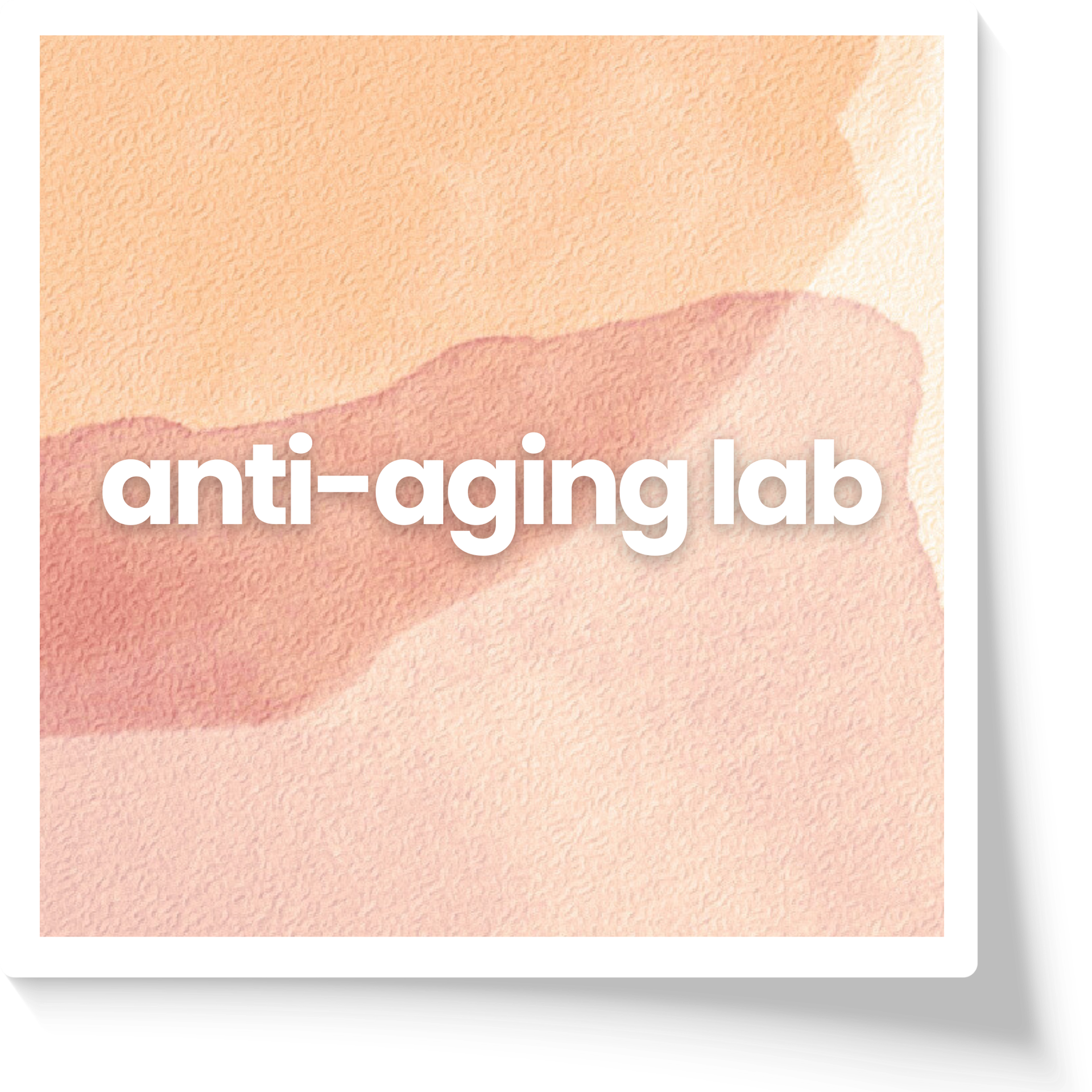 A sticker with the words anti-aging lab on it