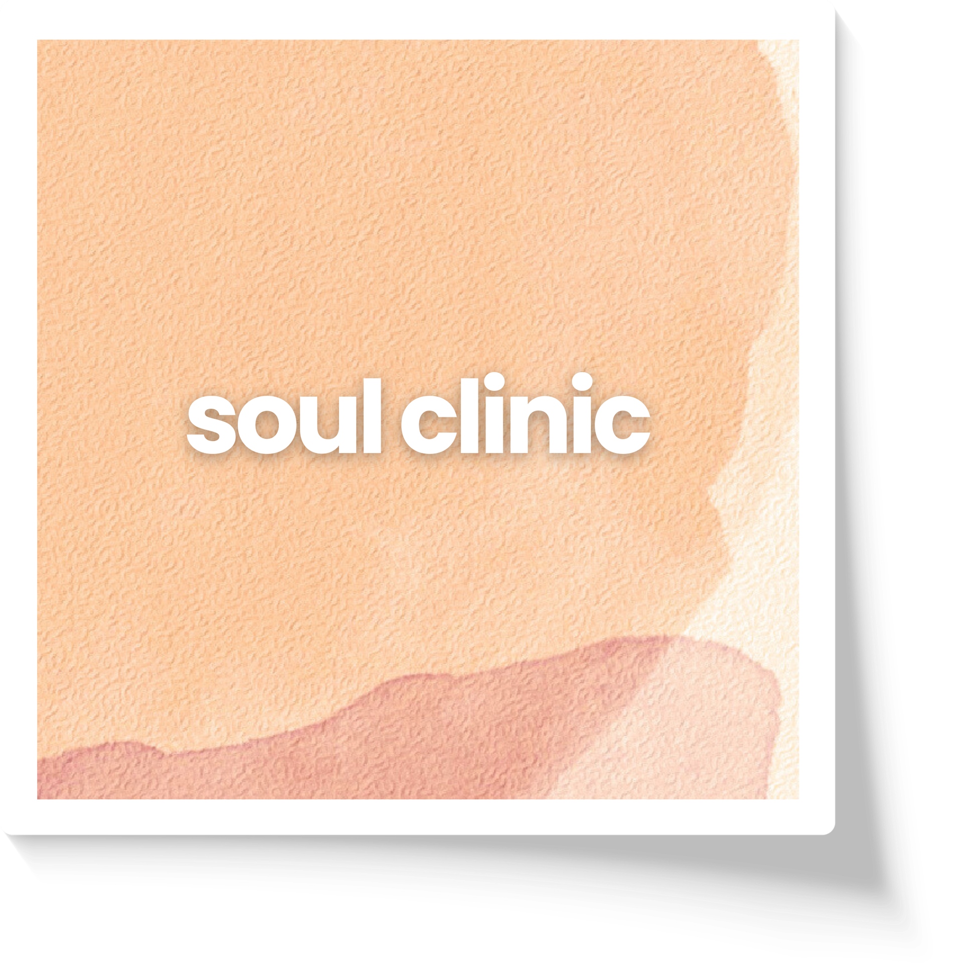 A sticker that says soul clinic on it