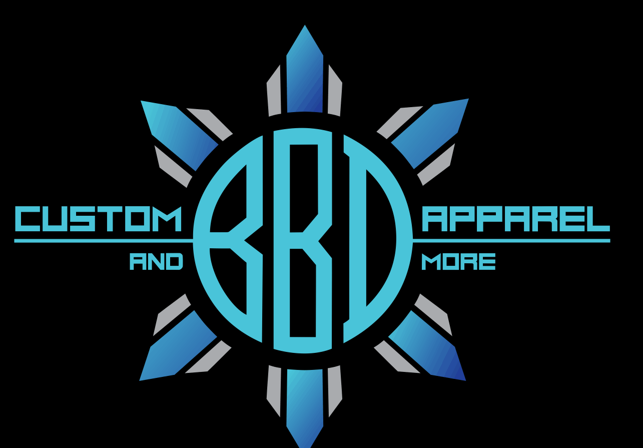 A logo for a company called custom apparel and more