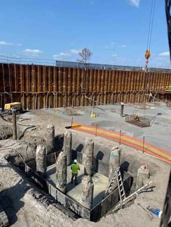 work in progress at construction site