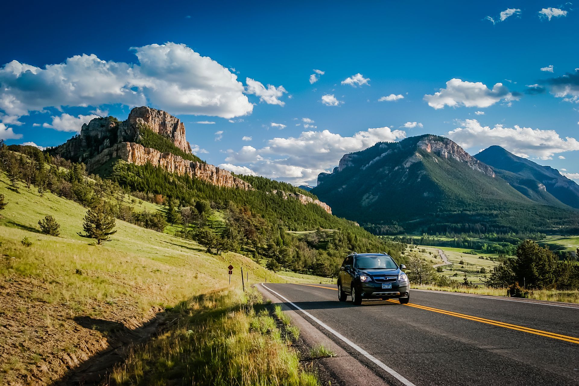 Traveling the Chief Joseph Highway in Wyoming.
