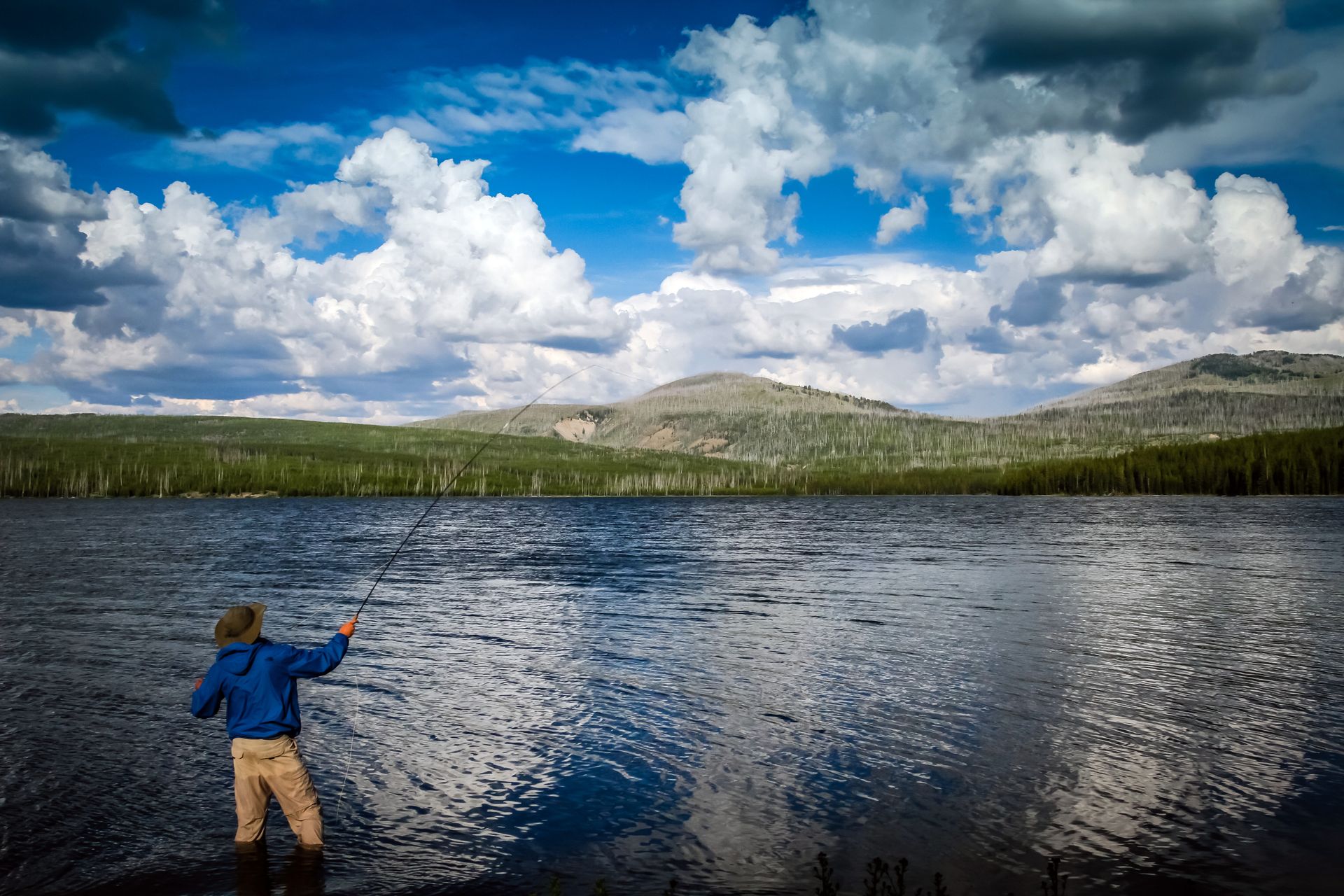Fly fishing the pristine waters of Heart Lake in Yellowstone provides anglers with plenty of elbow room and plenty of solitude.