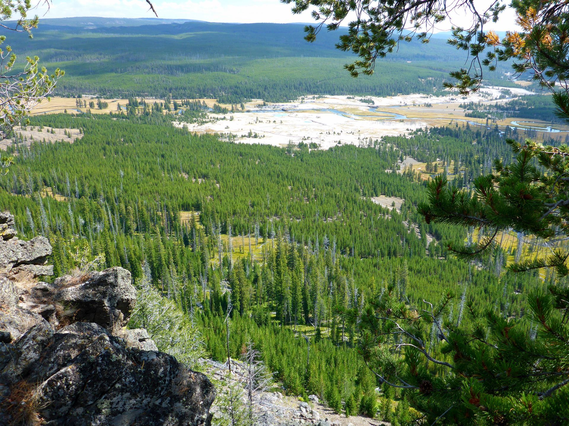Looking down on Biscuit Basin from the Fairy Creek Trail.