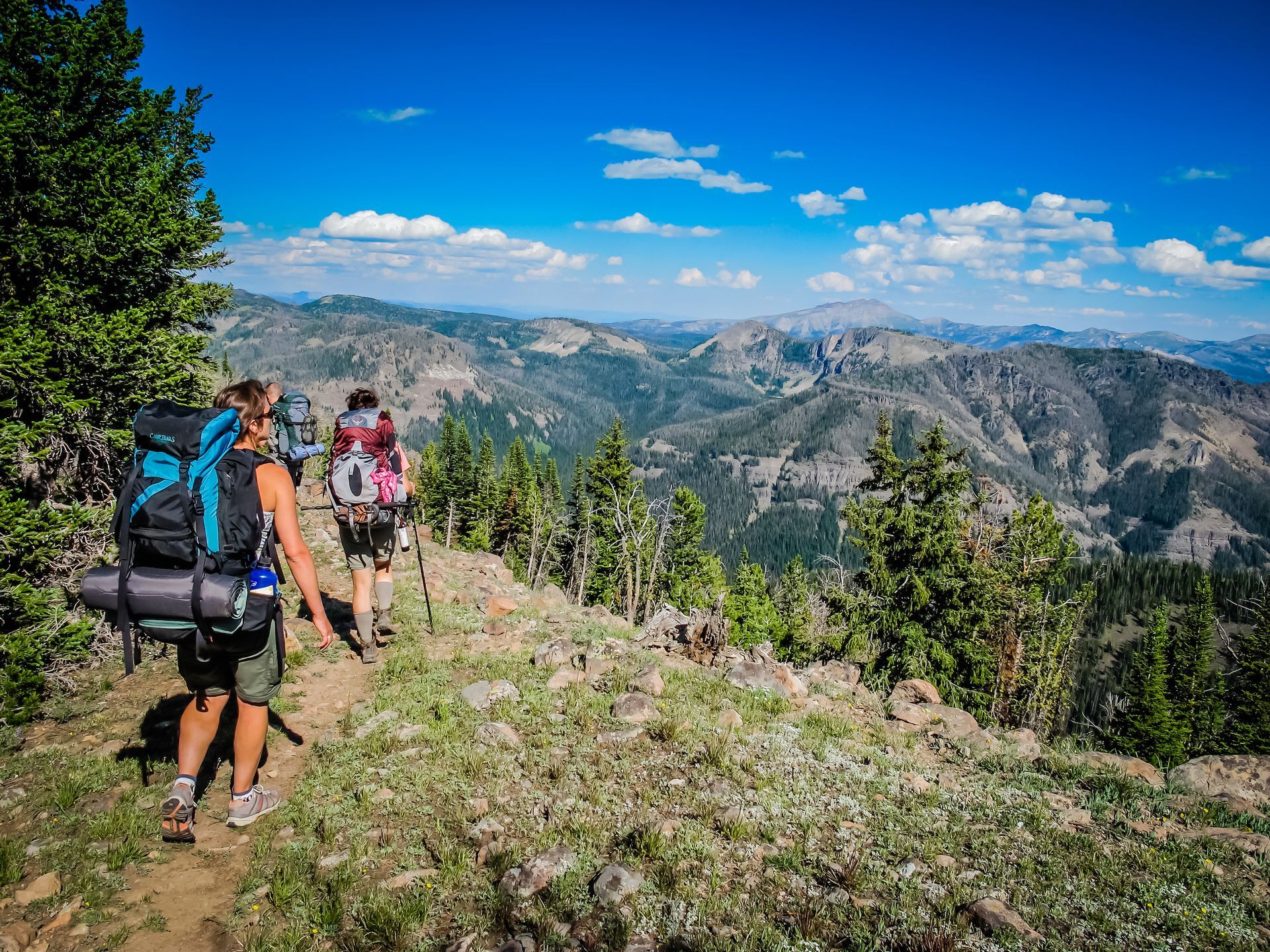 The Sky Rim Trail provides backpackers with some of the best views of the Gallatin Range.