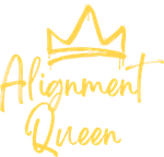 Gold crown above “Alignment Queen” in cursive lettering on a white background | Cruz-N-Carz