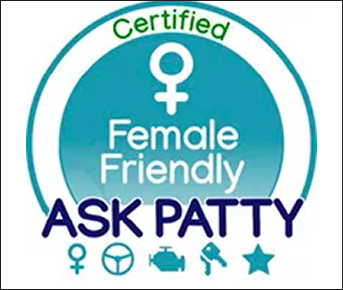 Logo of - Certified Female Friendly - Ask Patty | Cruz N Carz