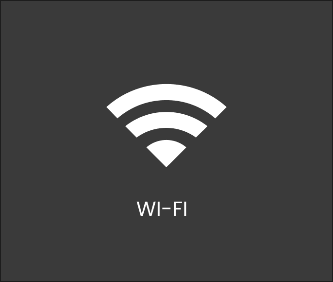 Image of white full strength wi-fi signal and WI-FI text under it | Cruz N Carz