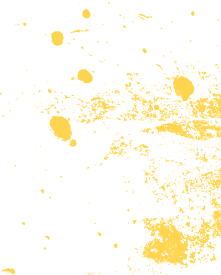 Yellow paint splatters scattered across a white background, with heavier splashes on the right side. | Cruz-N-Carz