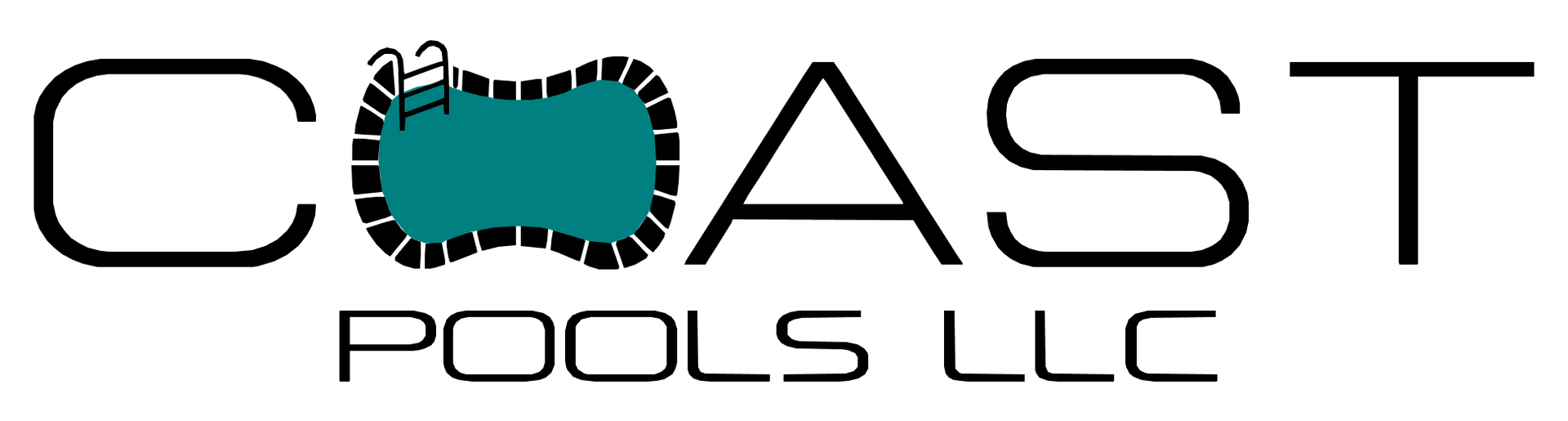 Logo of Coast Pools featuring a stylized blue wave forming a "C" on a black background.