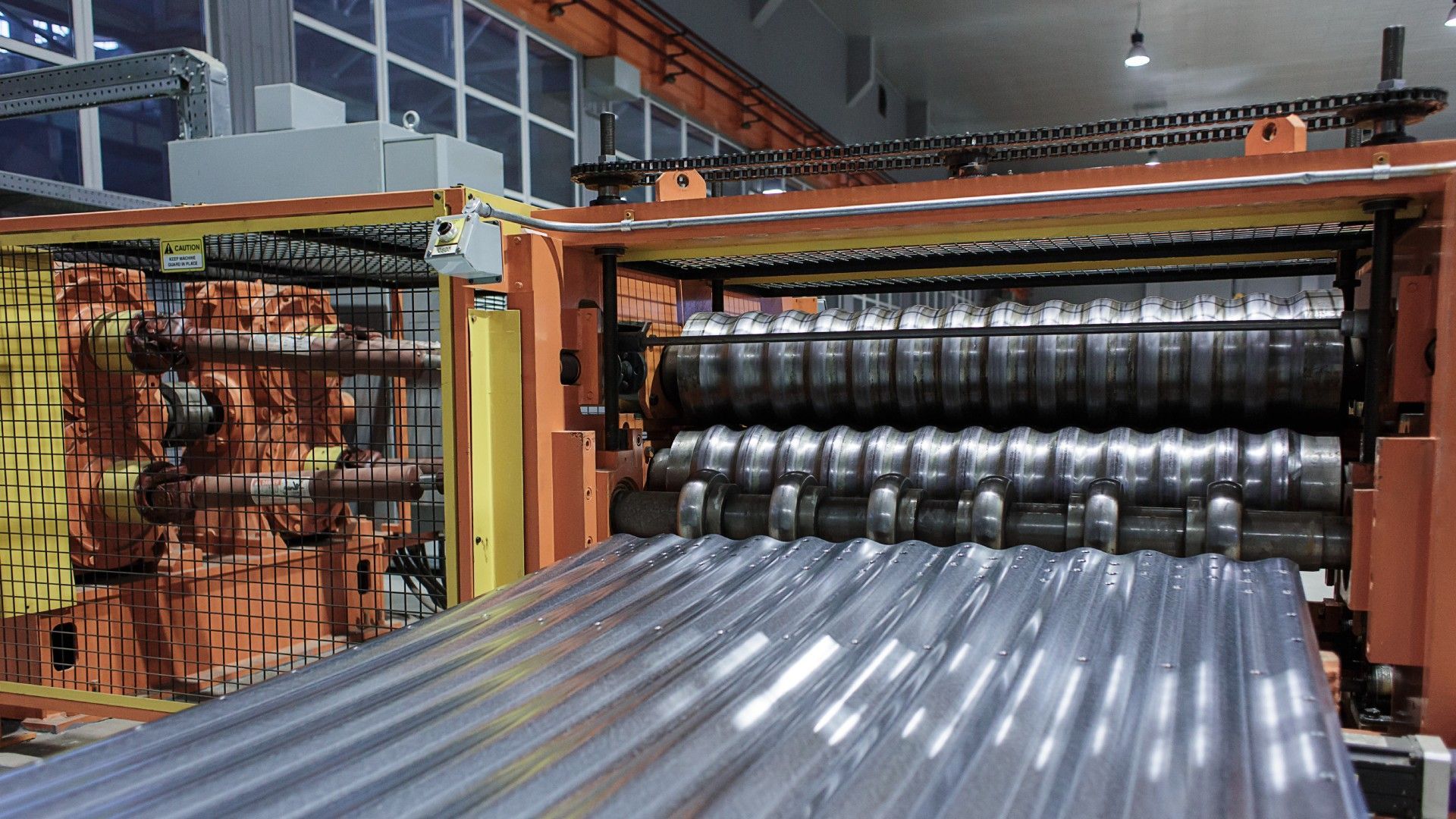 metal rolling services forming corrugated structural steel in automated rolling mill