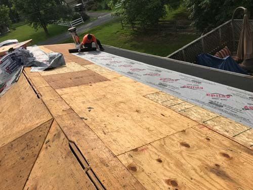 bare wood roof surface