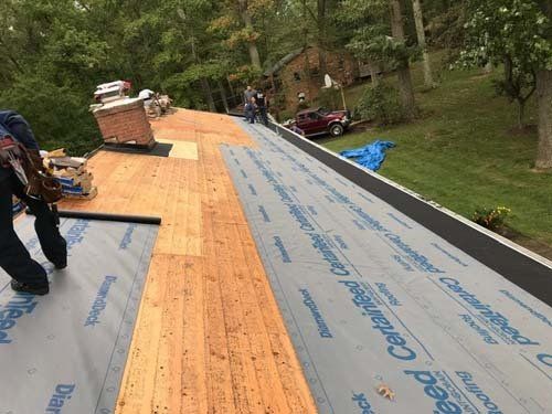 white roof lining installation