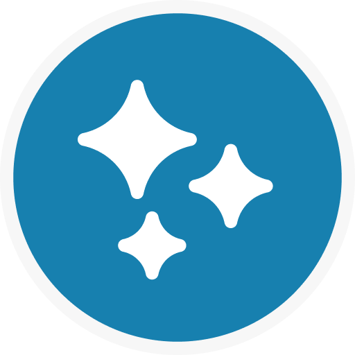 A blue circle with three white stars in it