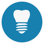 An icon of a tooth in a blue circle