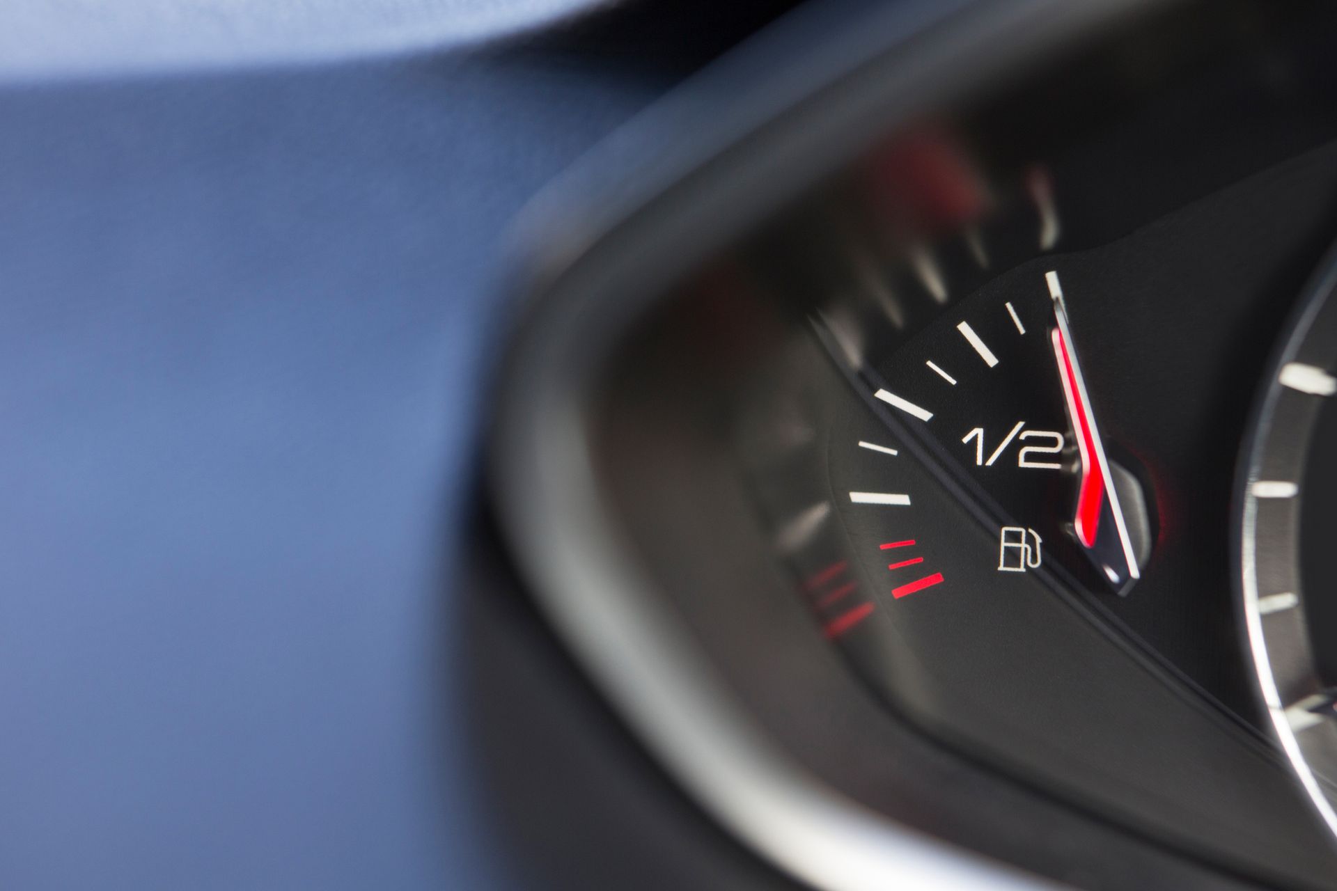 Close Up Of Fuel Gauge In Car Registering Full Close Up Of Fuel Gauge In Car Registering Full