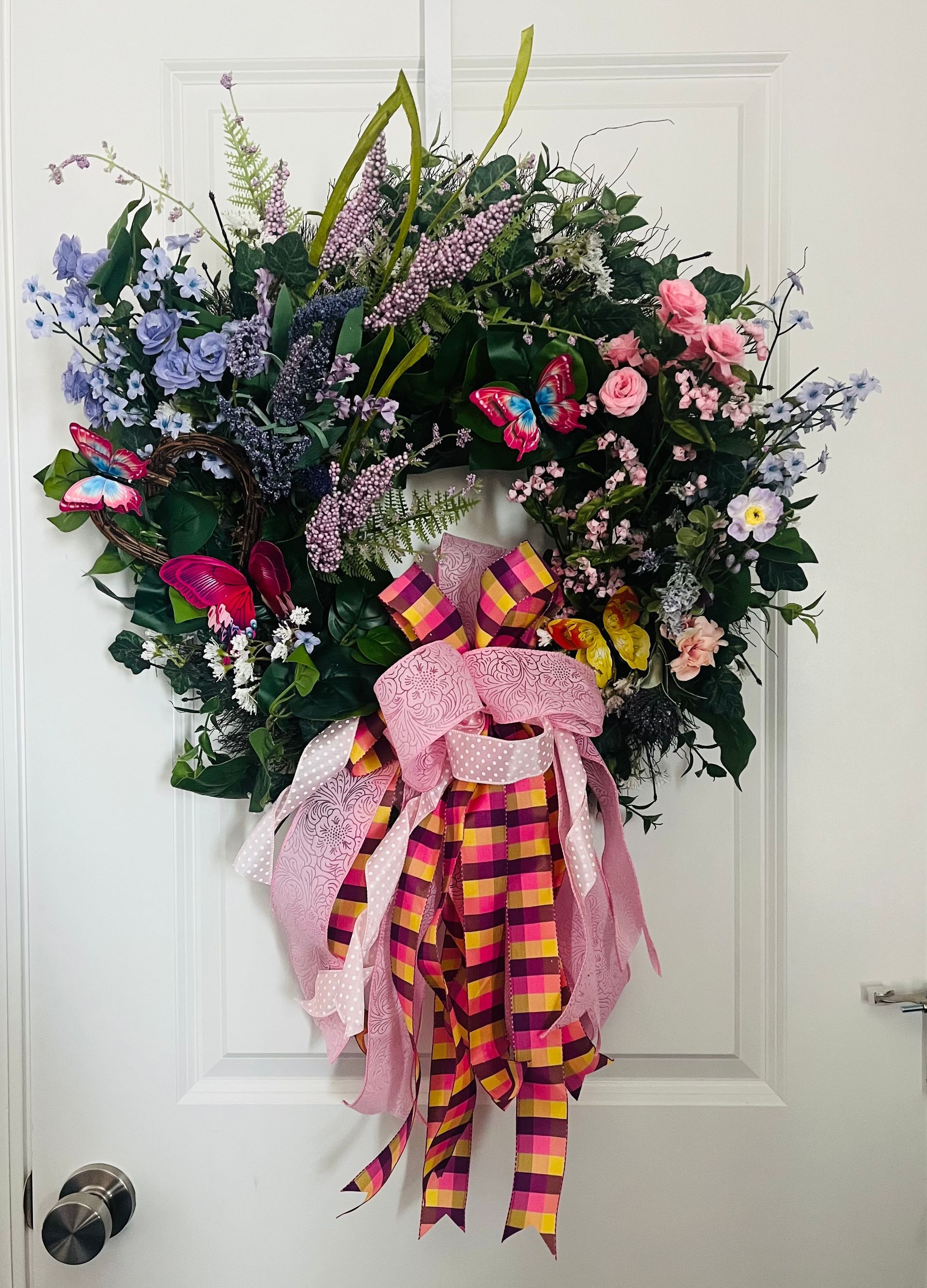 Pink Plaid Wreath