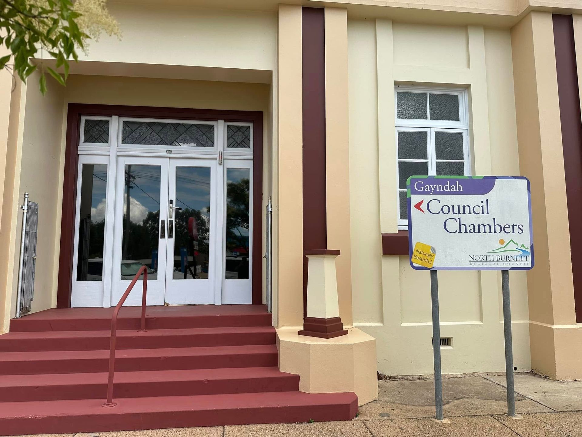 Entrance to Council Chambers Building With Sign — Wide Bay Tinting in South Kolan, QLD