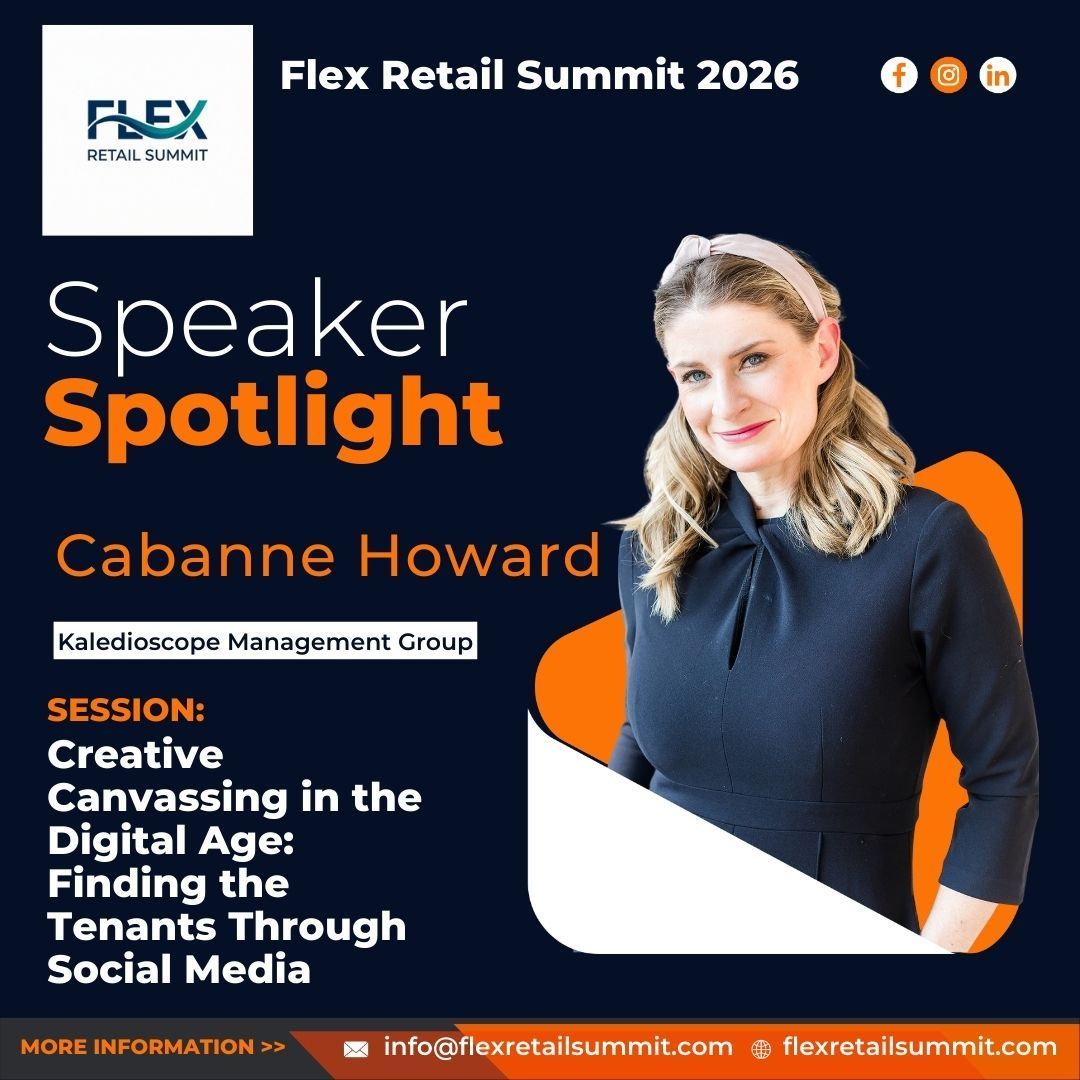 Speaker spotlight for Cabanne Howard at the Flex Retail Summit 2026. Her session is about finding tenants through social media.