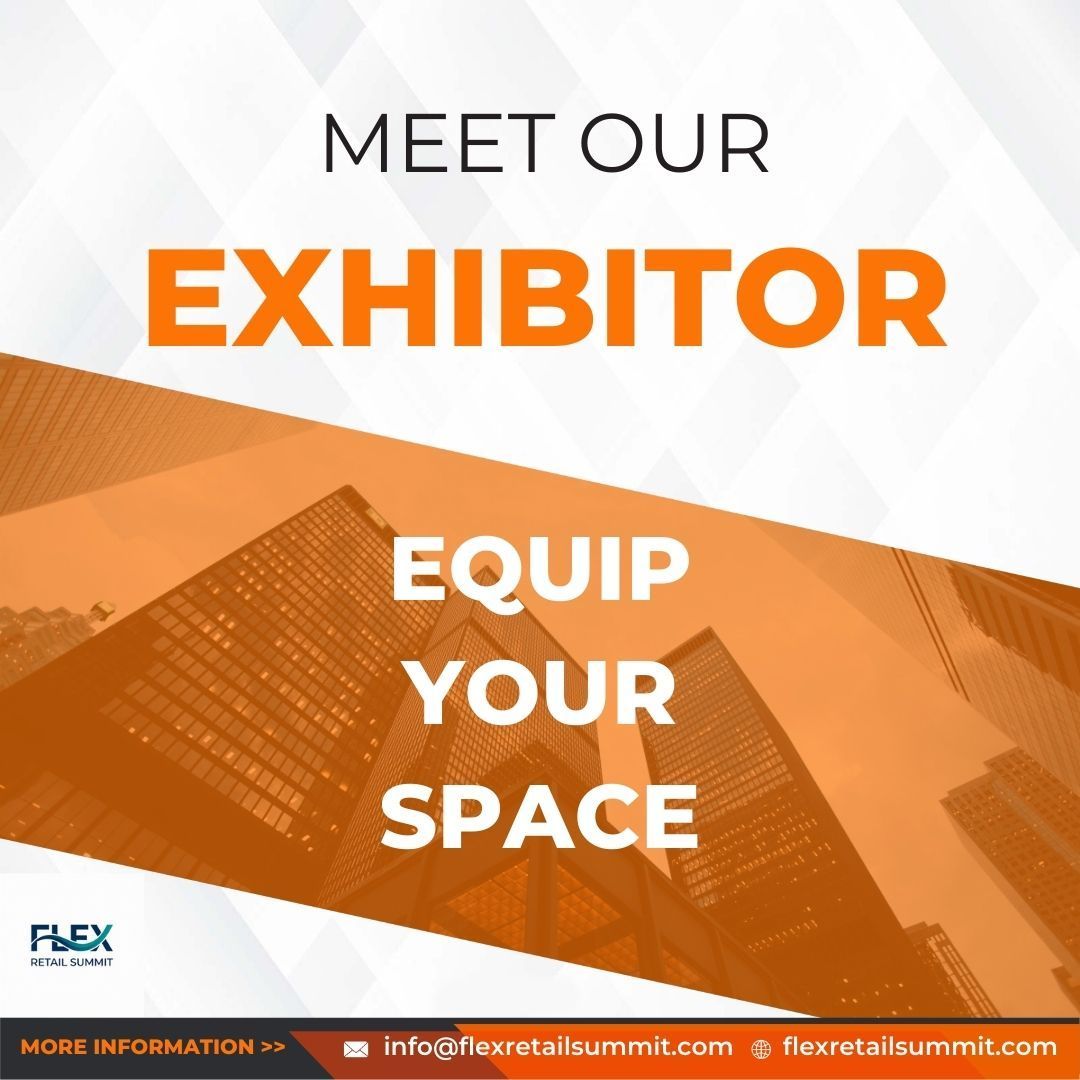 Orange and white graphic promoting a retail summit with text 