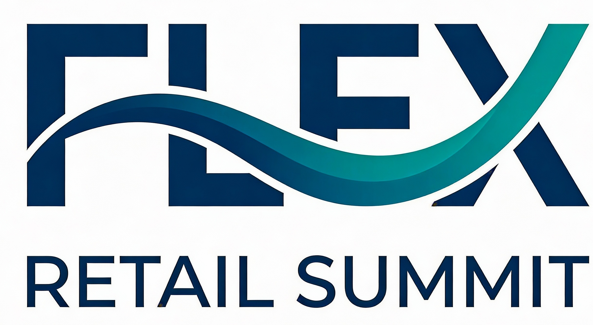 Logo for Retail Flex Summit: Blue and teal 