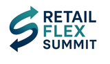 Logo for Retail Flex Summit: Blue and teal 