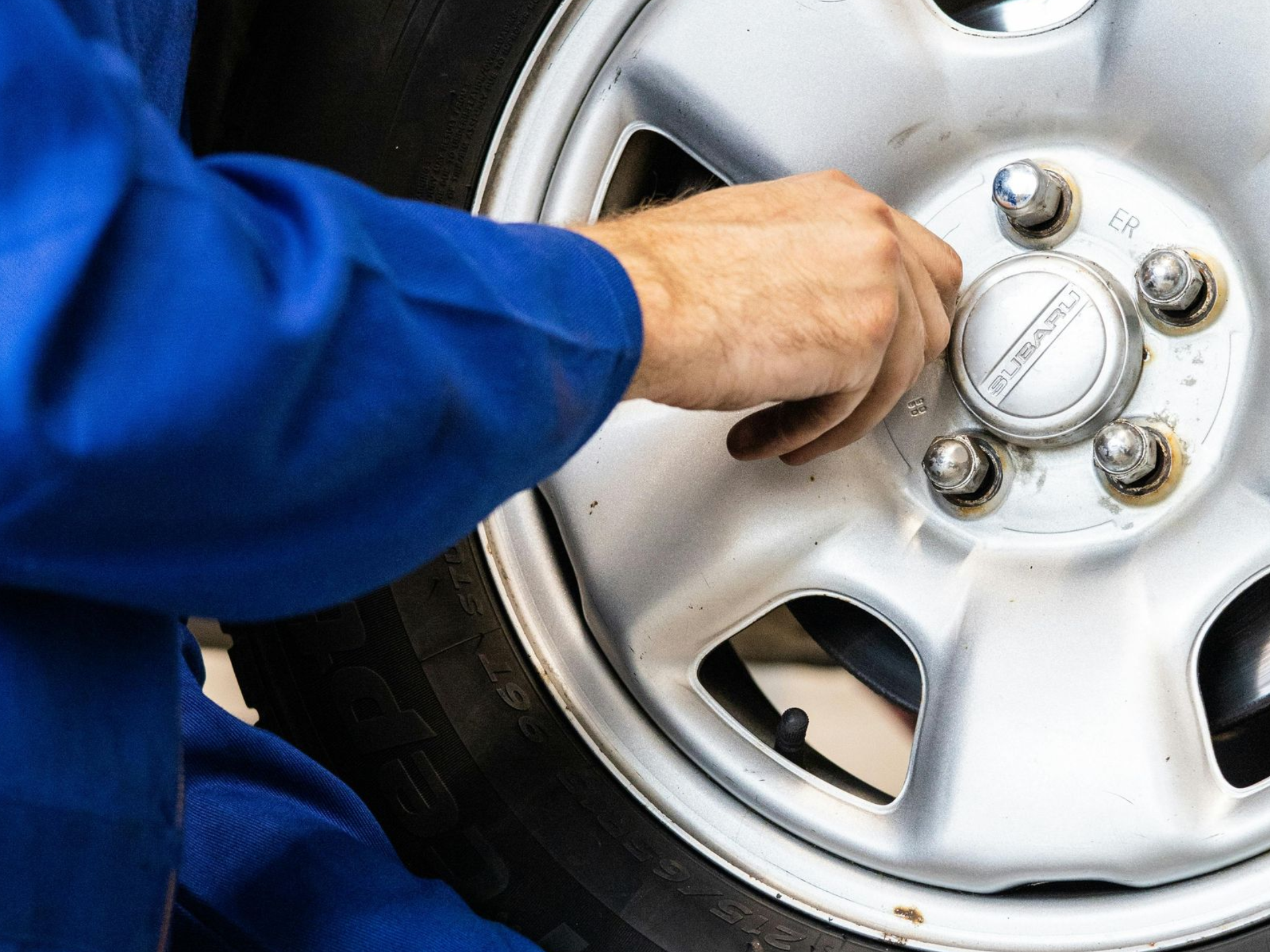 Tire Being Worked On | MJ Auto Repair