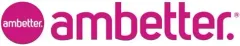 Ambetter logo in pink with white text and a magenta circle icon.