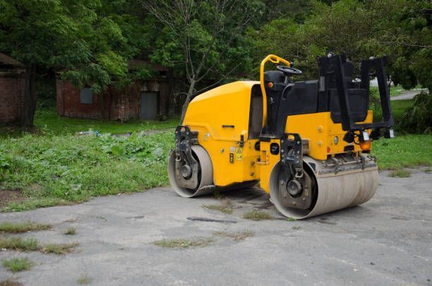 Asphalt skating rink road repair work.