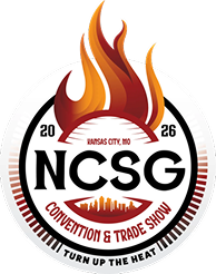 NCSG Convention & Trade Show logo: Flames above a cityscape, surrounded by text NCSG Convention & Trade Show logo: Flames above a cityscape, surrounded by text