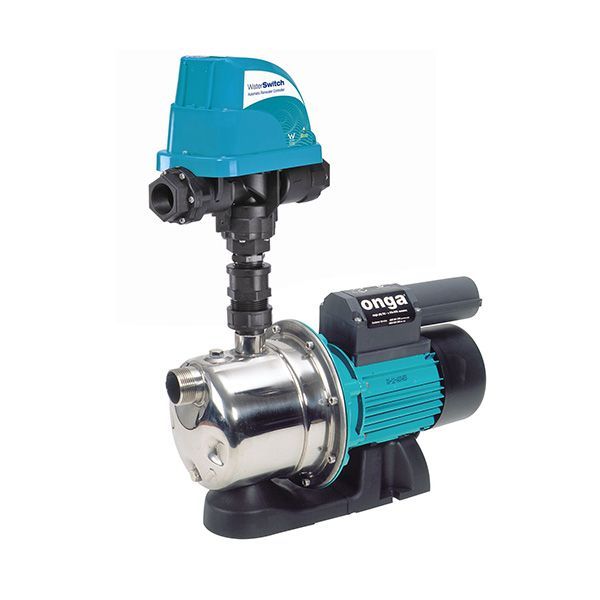 A Stainless Steel Water Pump With a Blue Controller Attached to It — The Pump Doctor In Kuluin, QLD